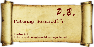 Patonay Bozsidár névjegykártya